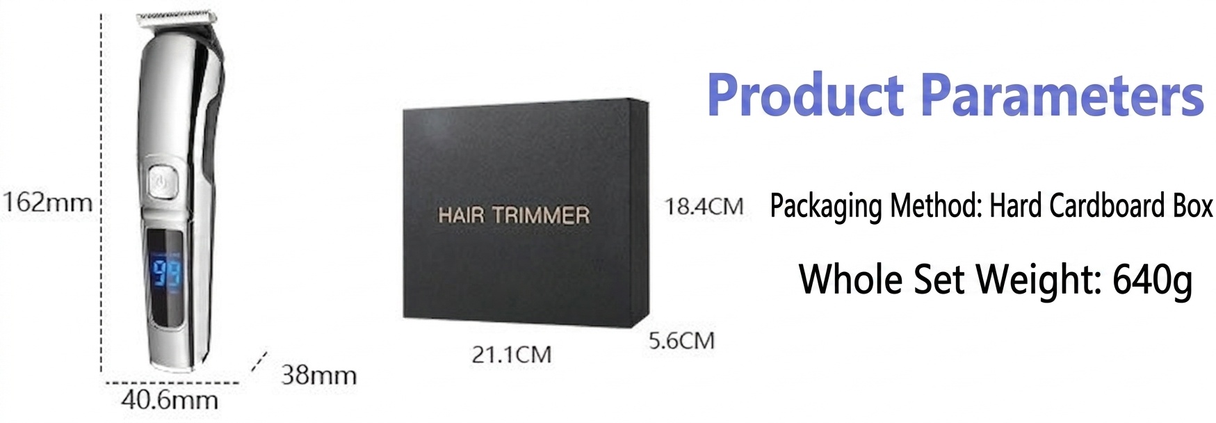 Professional Cordless Electric Hair Trimmer & Shaver Kit