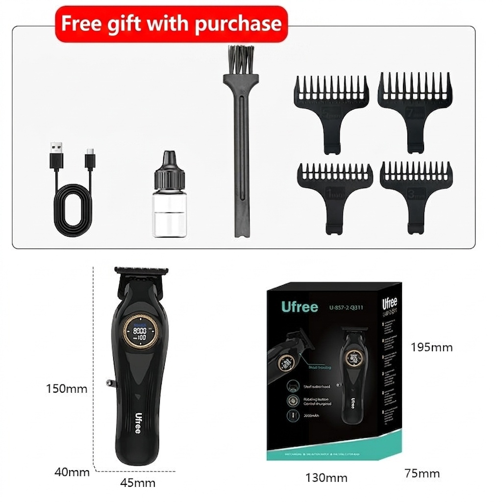 Pro Electric Hair Trimmer for Men - Cordless & Rechargeable