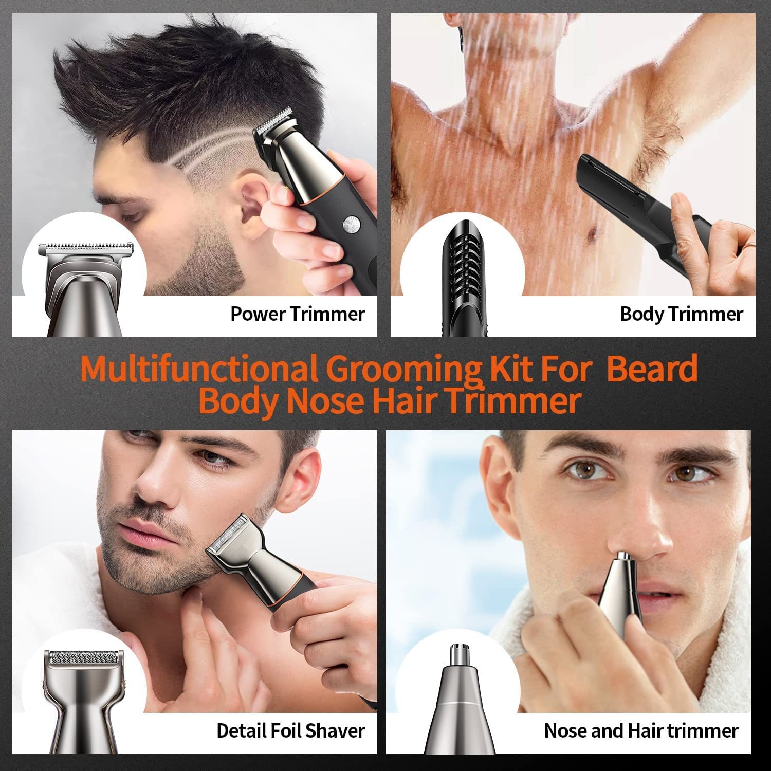 Pro 5-in-1 Electric Hair Trimmer & Grooming Kit for Men