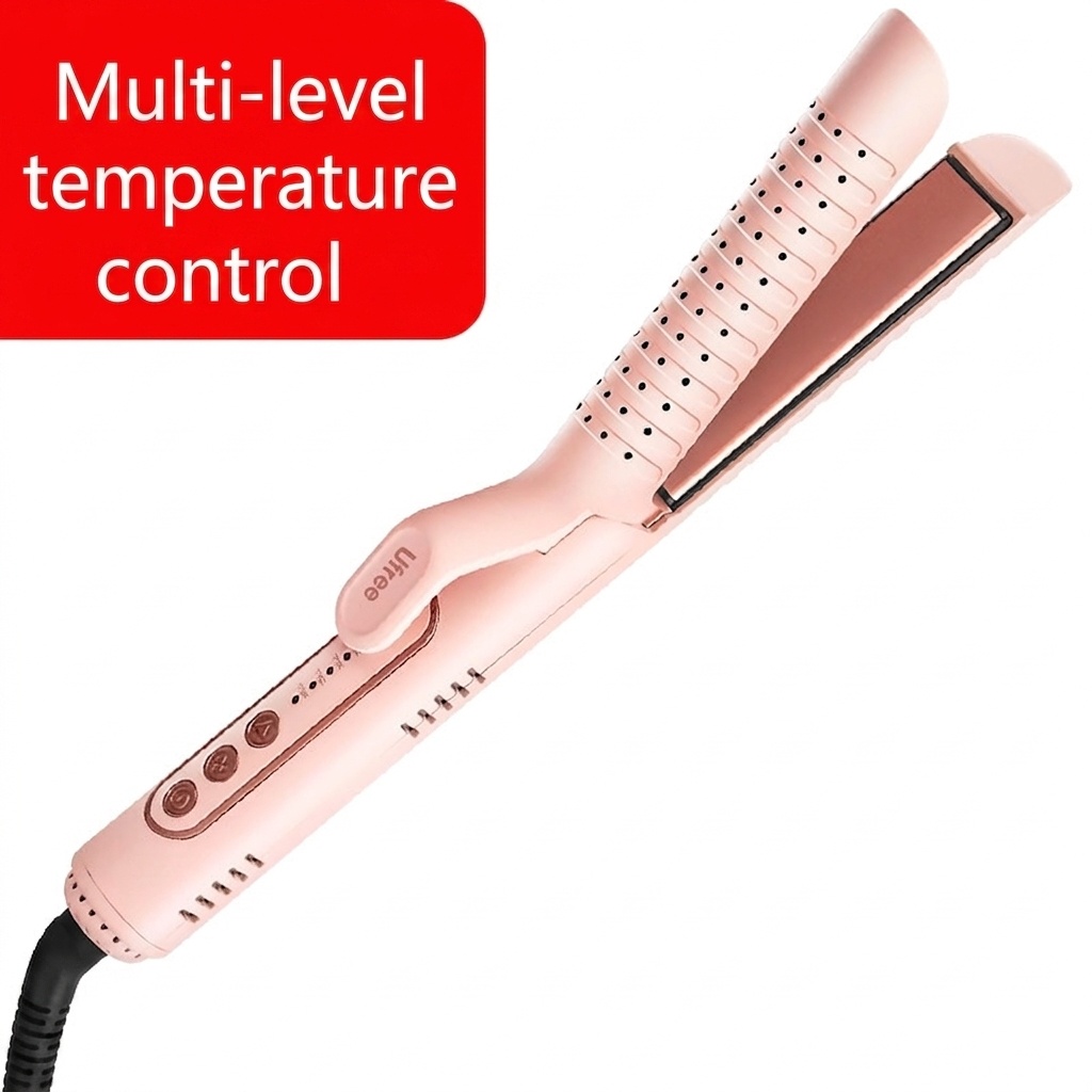 2-in-1 Hair Straightener & Curler - Pink Styling Tool