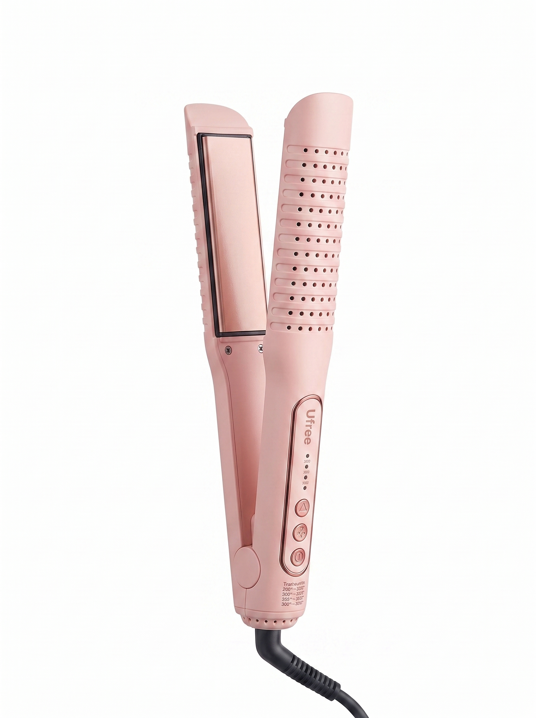2-in-1 Hair Straightener & Curler - Pink Styling Tool