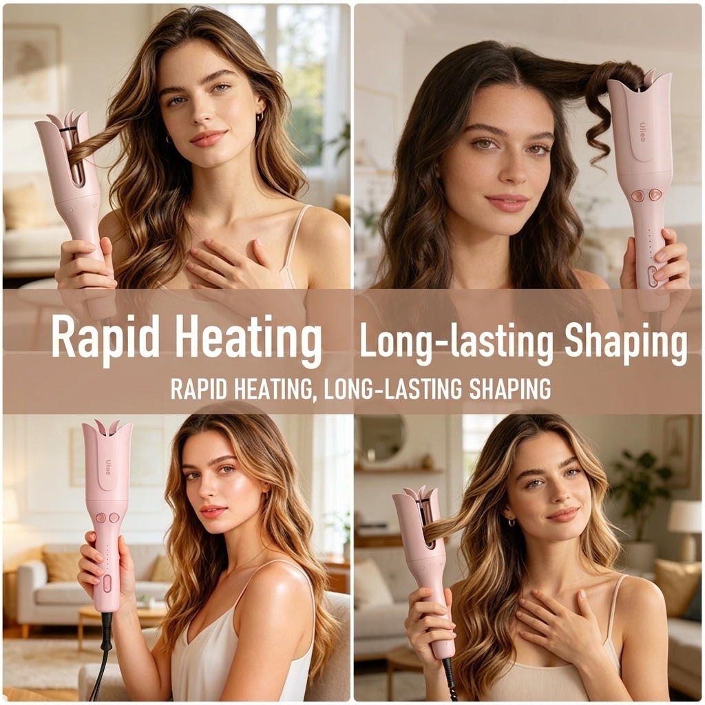 Pink Electric Hair Curler / Curling Iron (US Plug)