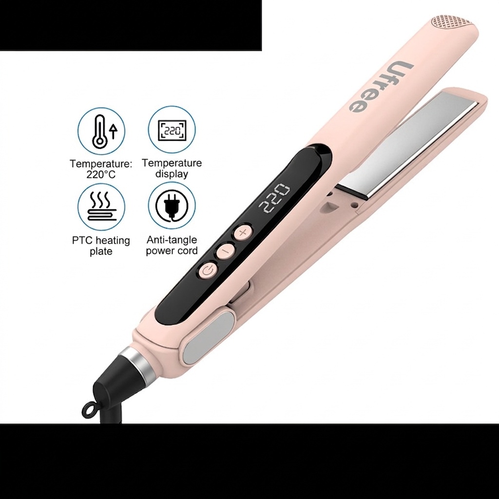 Professional Ceramic Hair Straightener - Pink (EU Plug only)