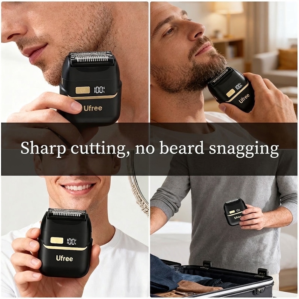 Electric Foil Shaver for Men - Portable & Rechargeable
