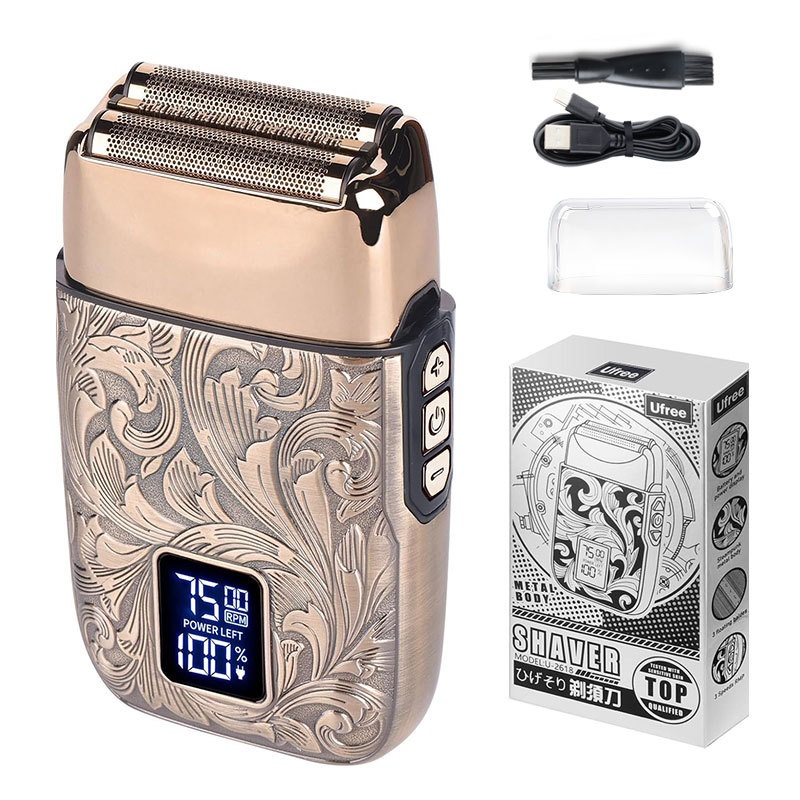 Luxury Retro Gold Electric Shaver for Men - Cordless Foil Trimmer