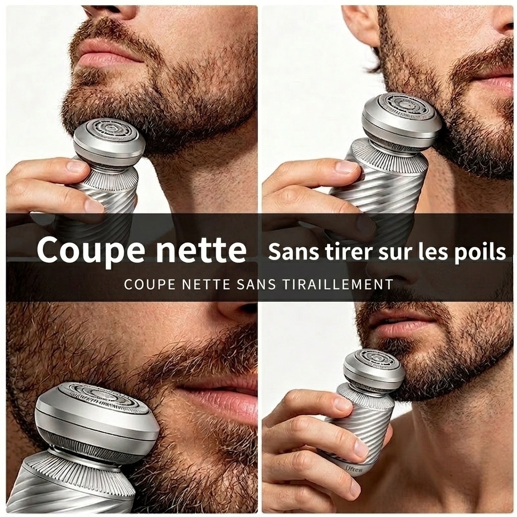 Kit rasoir et tondeuse électrique rotatif 3 en 1 pour hommes