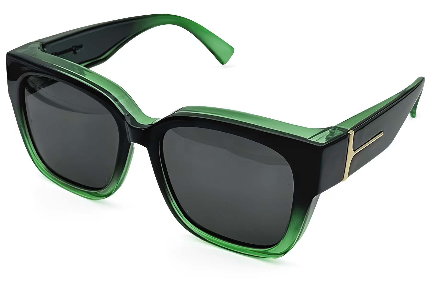 Rectangular Black Plastic Driving Sunglasses #BS1725-0096