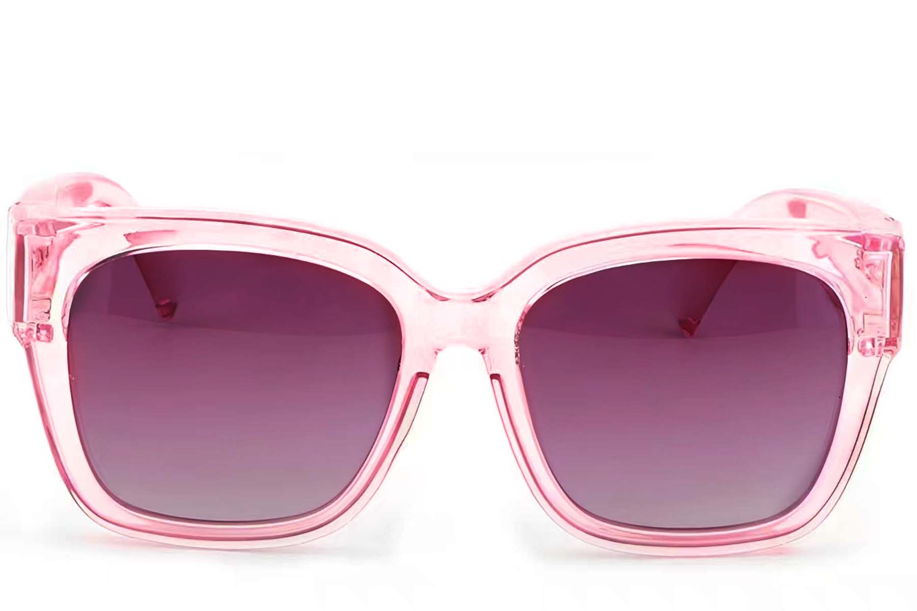BS1725-0089_Pink_Rectangular_Plastic_Driving Sunglasses_front.jpg