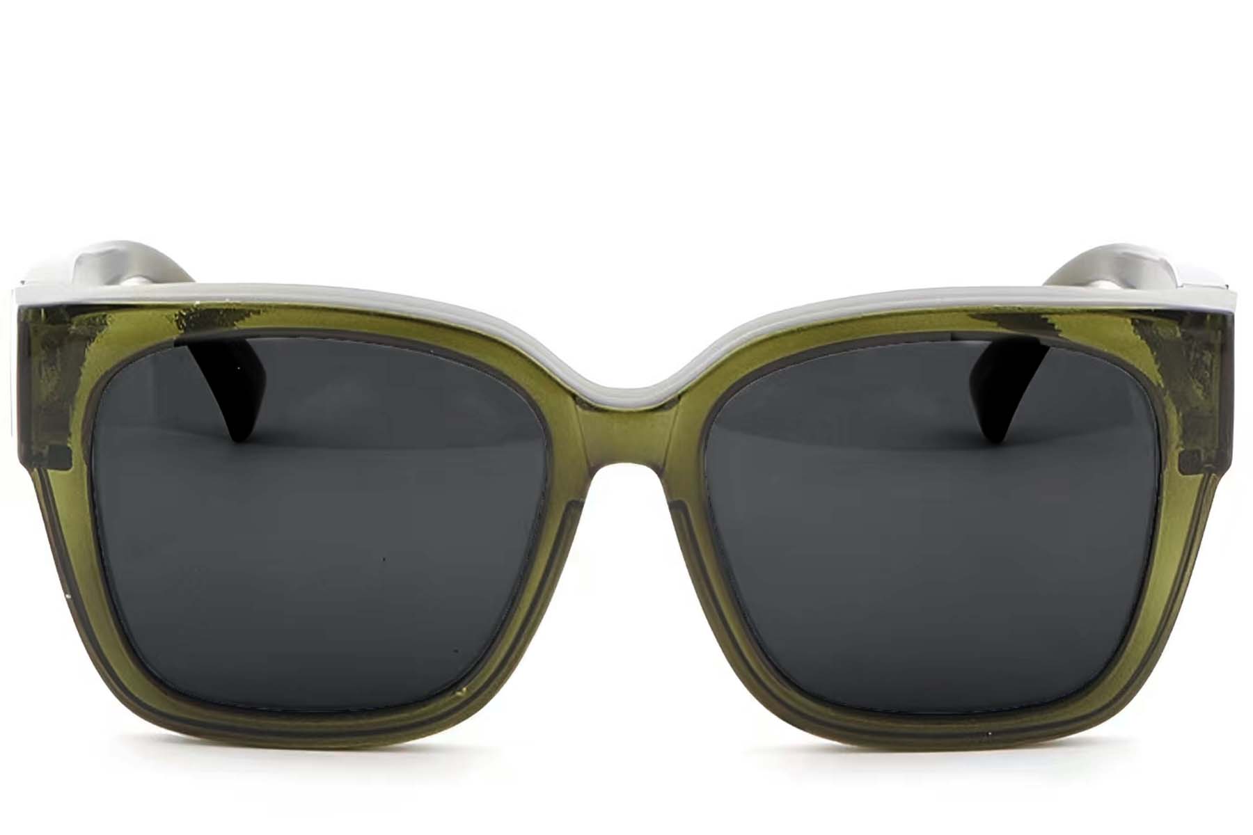 BS1725-0090_Green_Rectangular_Plastic_Driving Sunglasses_front.jpg