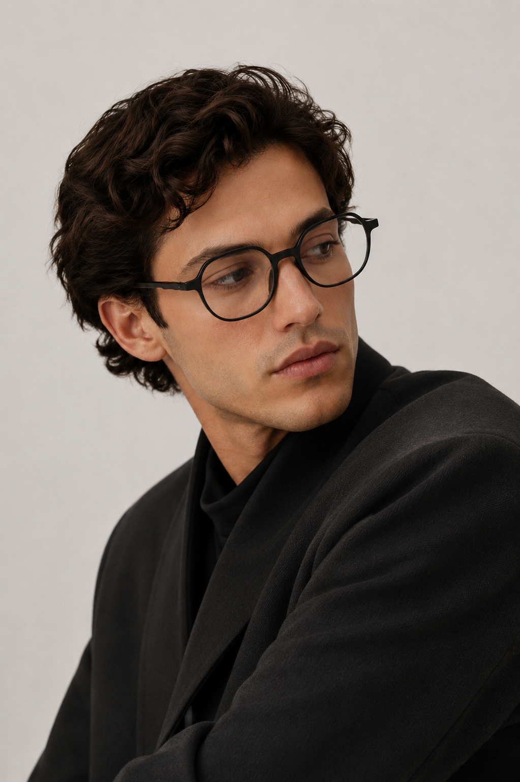 Lunettes géométriques noires TR90 #BS1924-0322