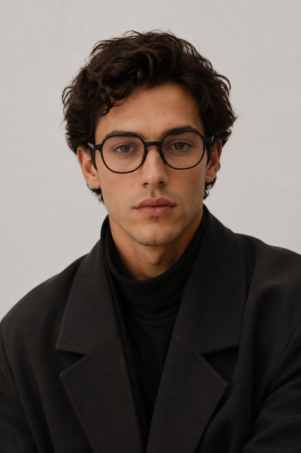 Lunettes géométriques noires TR90 #BS1924-0322