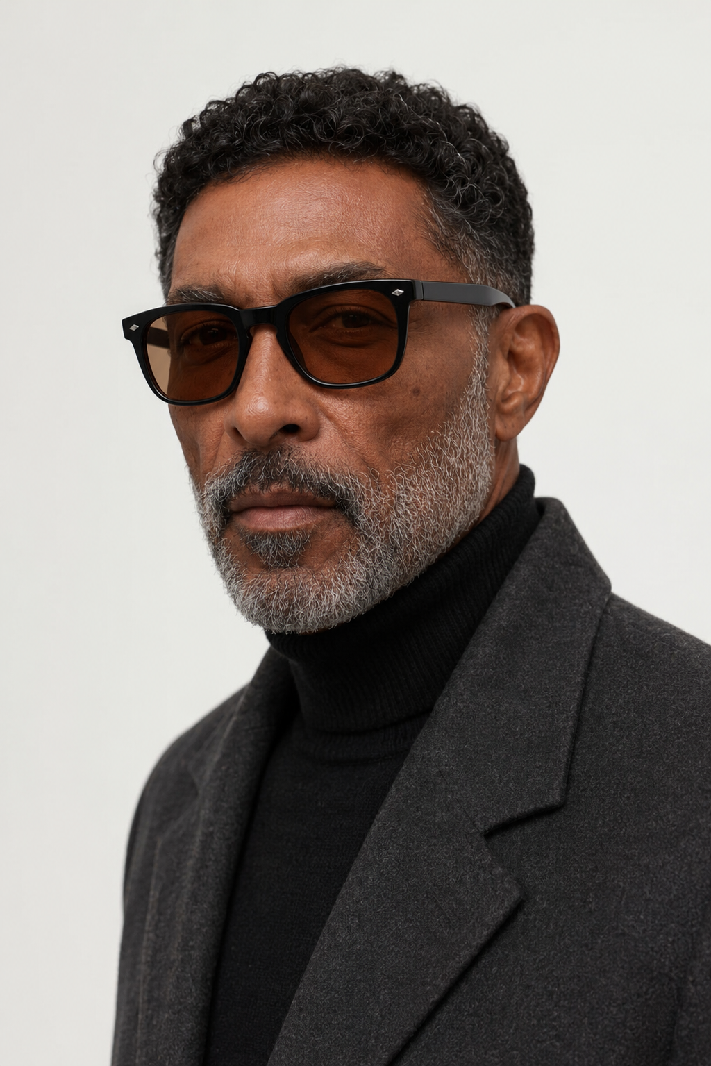 Rectangular Black Plastic Sunglasses #BS2503-0510