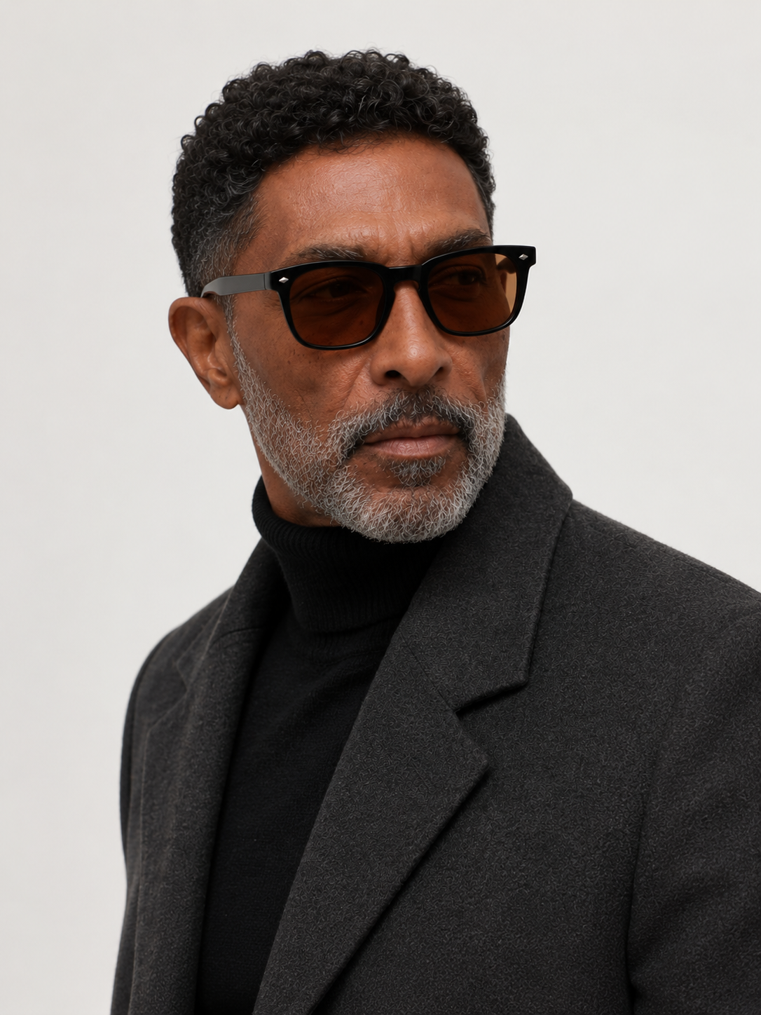 Rectangular Black Plastic Sunglasses #BS2503-0510
