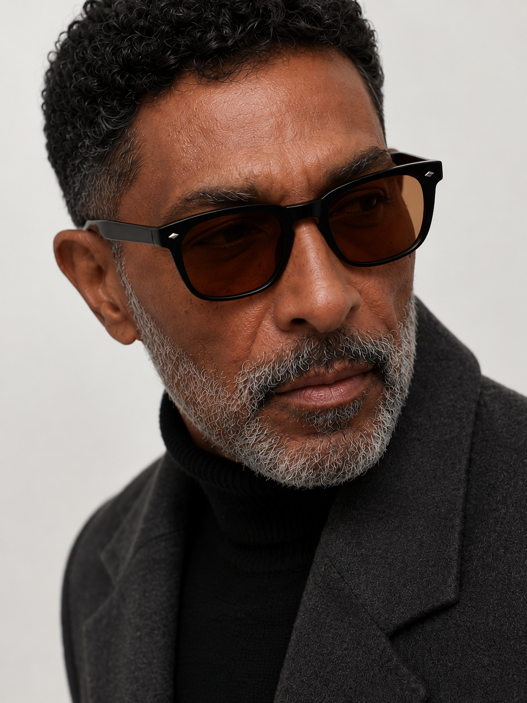 Rectangular Black Plastic Sunglasses #BS2503-0510