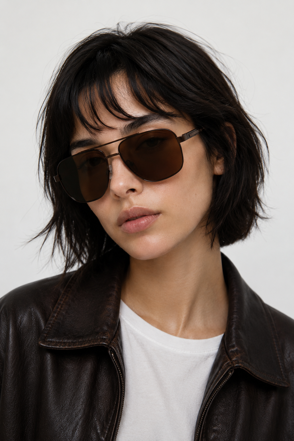 Gafas de sol estilo aviador de metal cobre #BS2503-0061