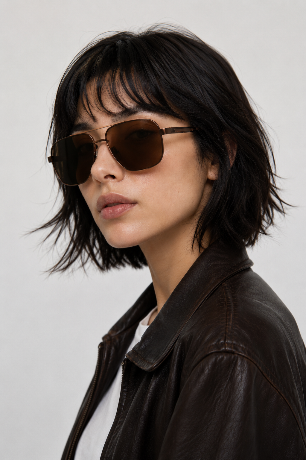 Gafas de sol estilo aviador de metal cobre #BS2503-0061