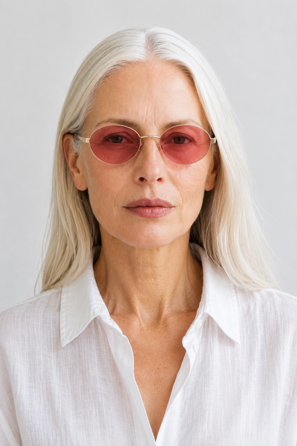 Oval Golden Metal Sunglasses #BS0824-0197