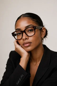 Oval Brown Acetate Glasses #BS0522-0193