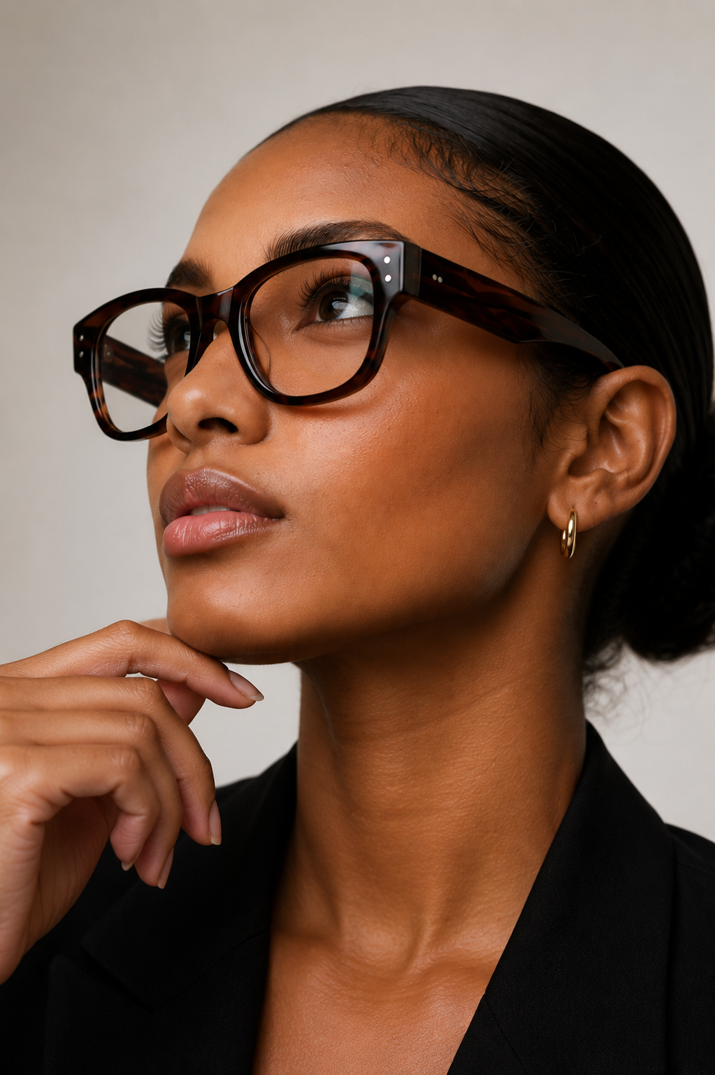 Oval Brown Acetate Glasses #BS0522-0193
