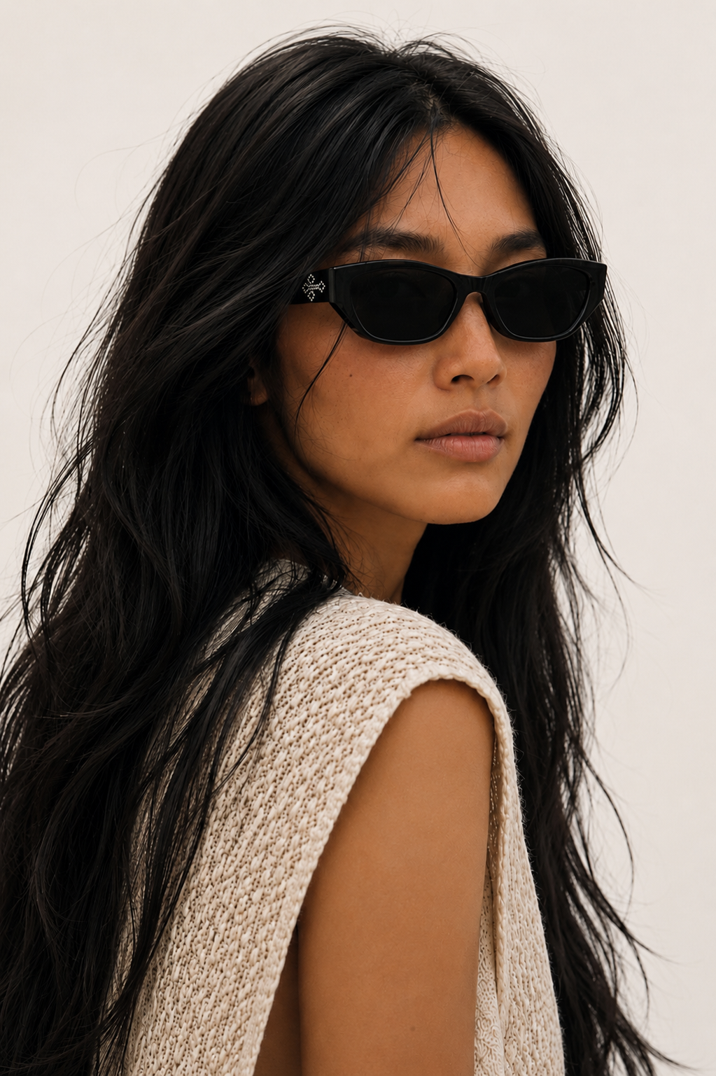Butterfly Black TR90 Sunglasses #BS0824-0189