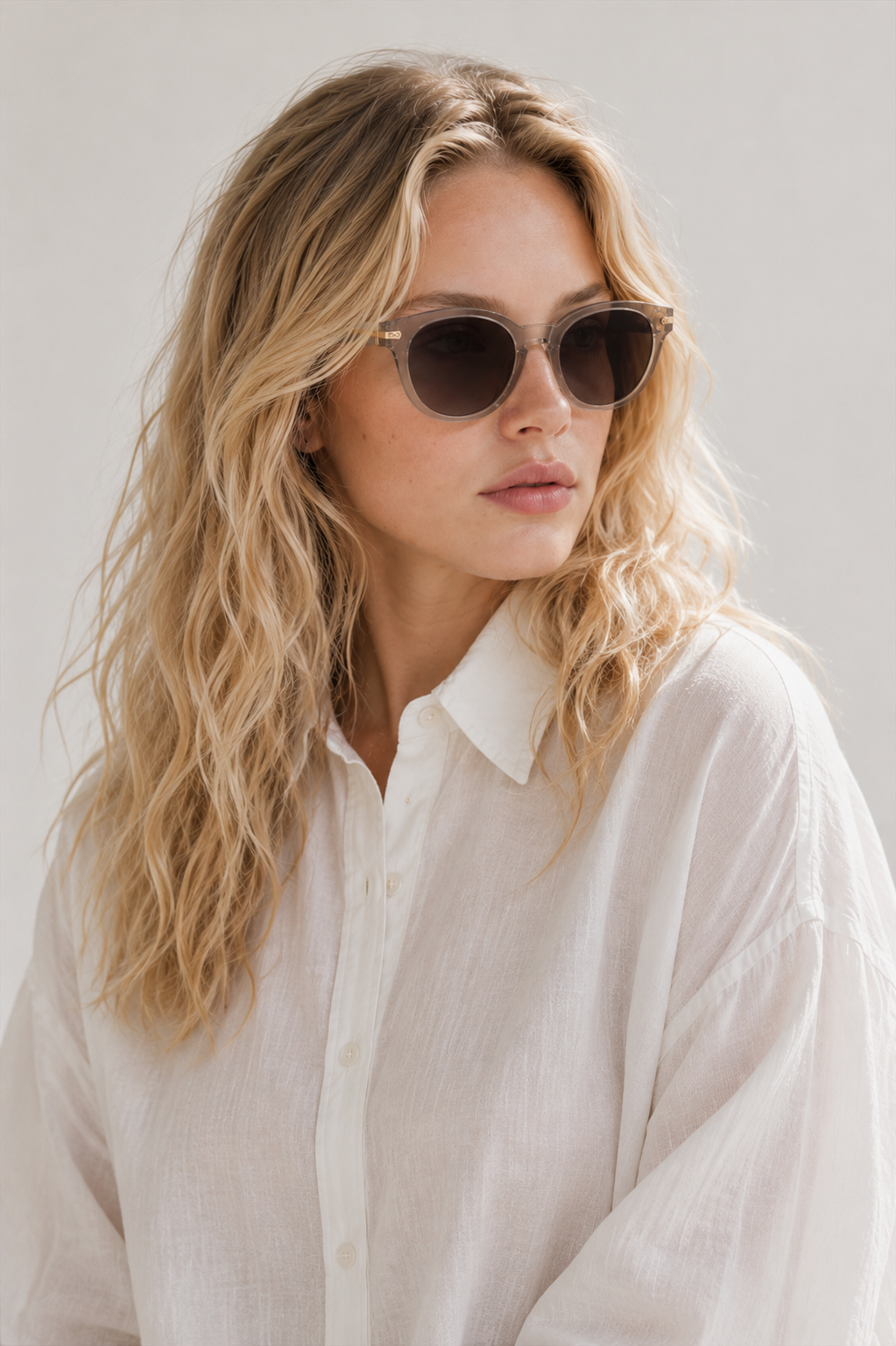 Oval Grey Plastic Sunglasses #BS2503-0009