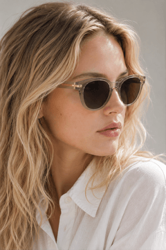 Oval Grey Plastic Sunglasses #BS2503-0009