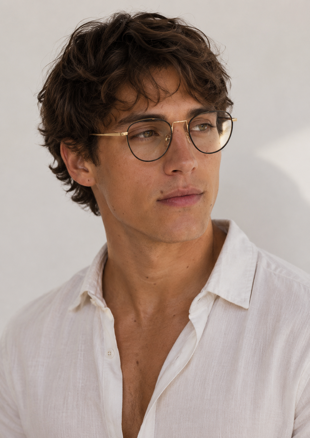 Gafas de aviador de metal dorado #BS0406-0429