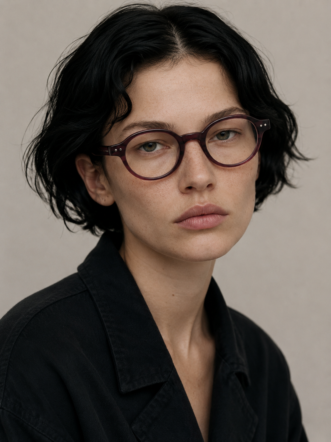 Oval Purple Acetate Glasses #BS0420-0111