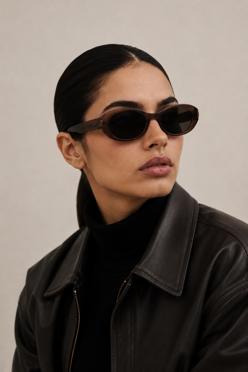 Oval Brown TR90 Sunglasses #BS0824-0121