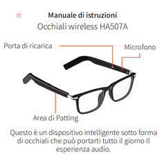 Occhiali intelligenti BL30 in plastica nera #BS705-0013