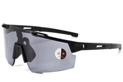 Lunettes photochromiques rectangulaires en plastique noir #BS1725-0060