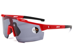 Rectangular Red Plastic Photochromic Glasses #BS1725-0063