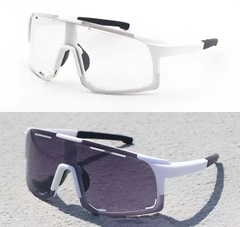 Geometric White Plastic Photochromic Glasses #BS1725-0066