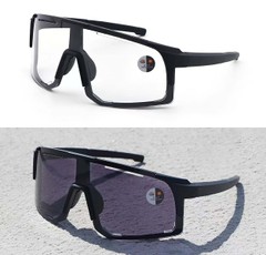 Lunettes photochromiques géométriques en plastique noir #BS1725-0068