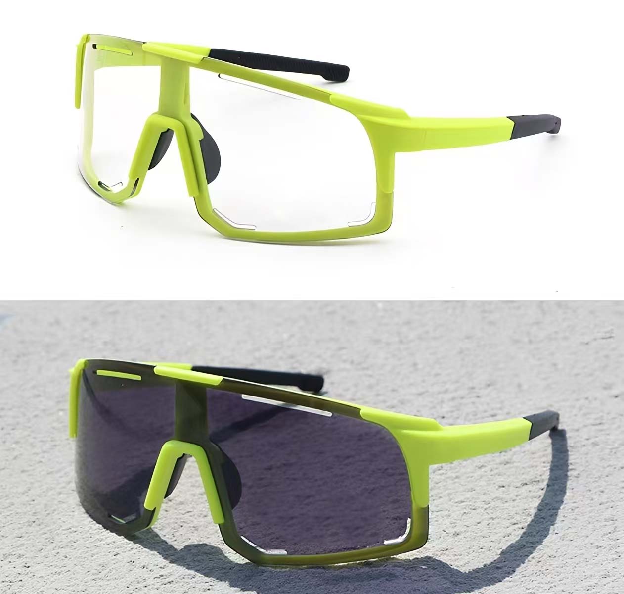 Geometric Green Plastic Photochromic Glasses #BS1725-0070