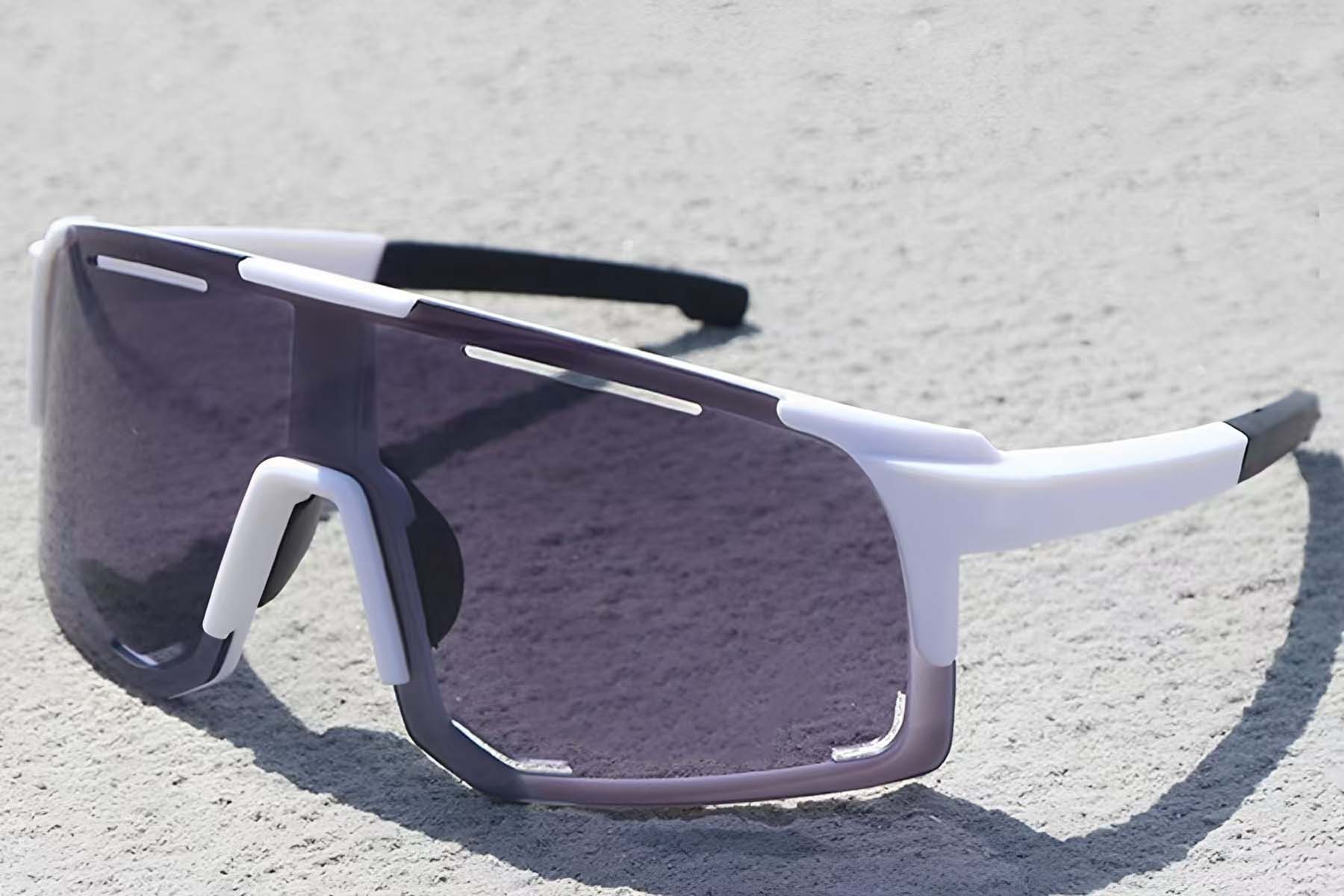 Geometric White Plastic Photochromic Glasses #BS1725-0066