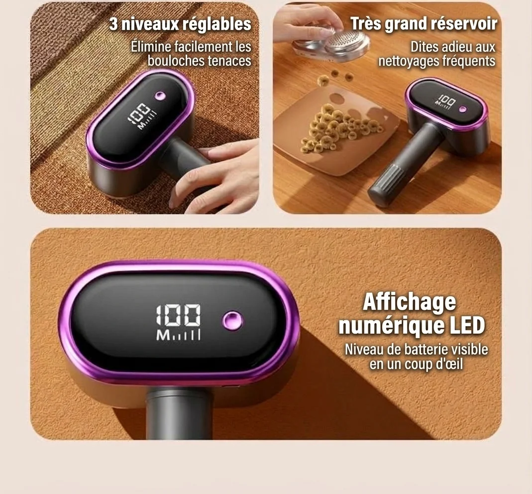 Rasoir électrique pour tissus et épilateur à double tête avec LED