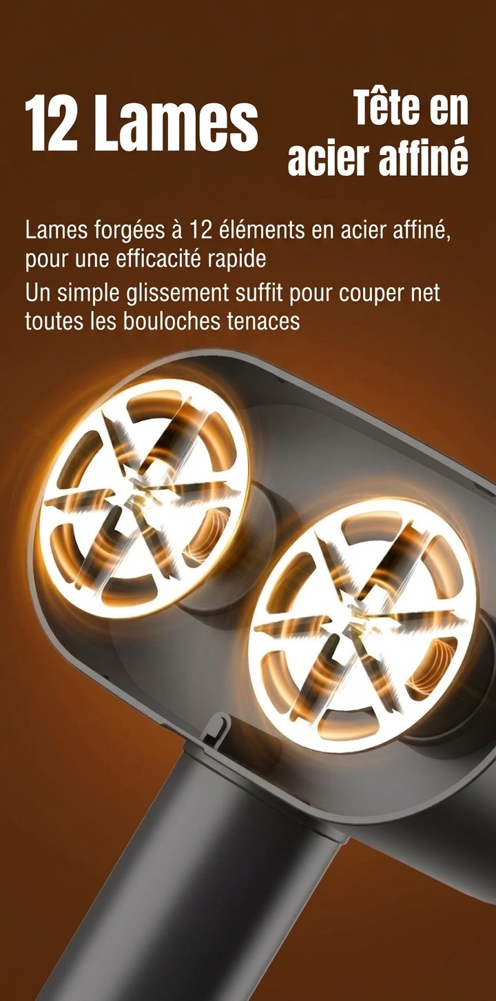 Rasoir électrique pour tissus et épilateur à double tête avec LED