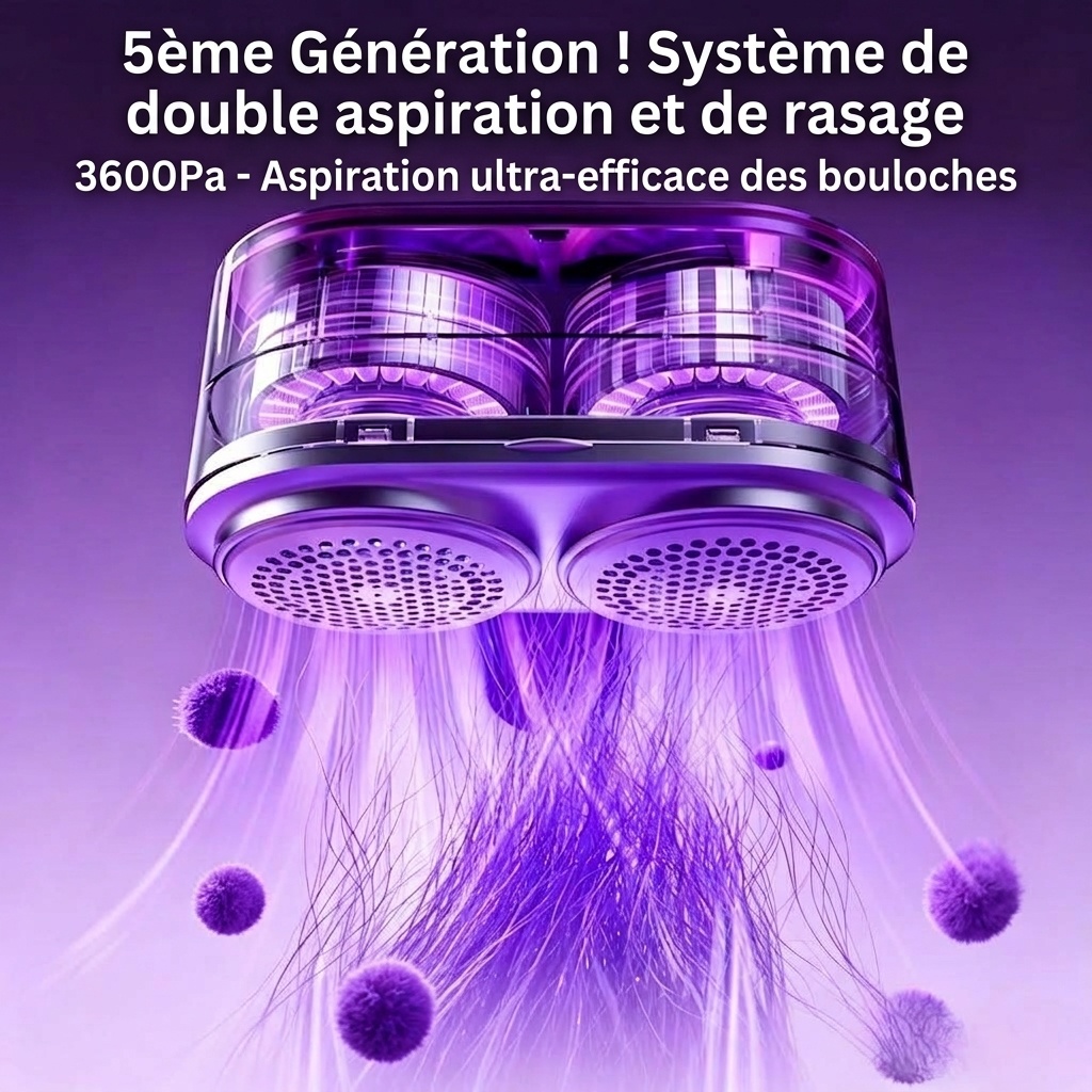 Rasoir électrique pour tissus et épilateur à double tête avec LED
