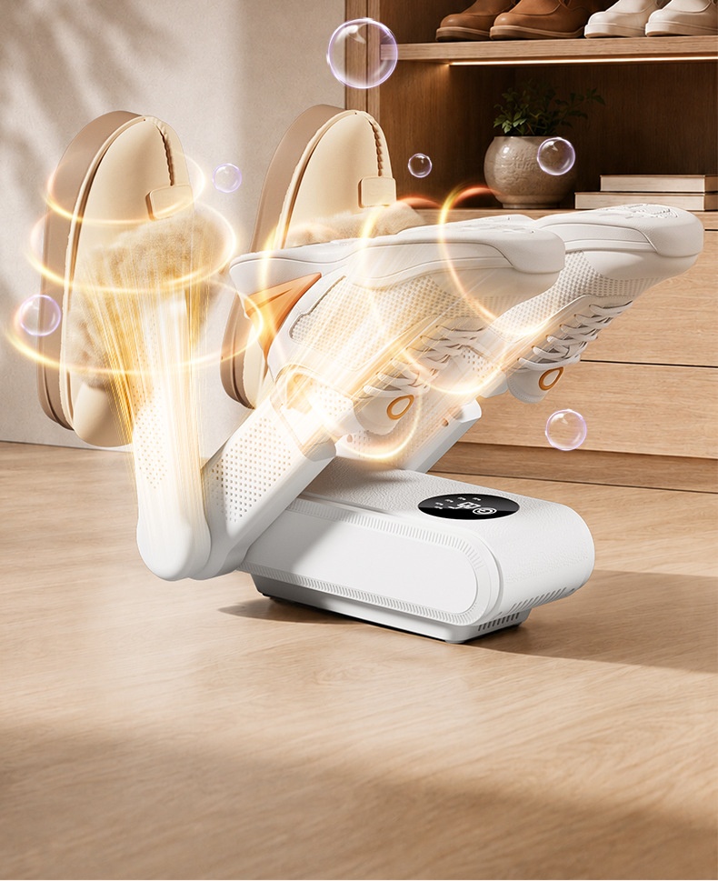 Electric Folding Multi-Arm Shoe Dryer with Digital Display