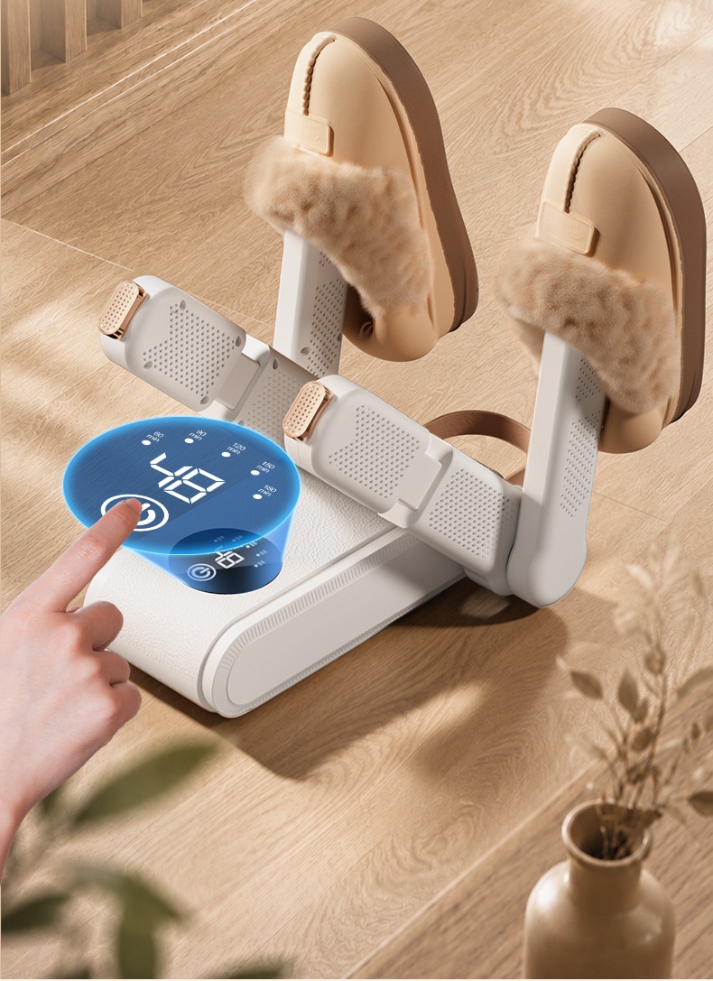 Electric Folding Multi-Arm Shoe Dryer with Digital Display