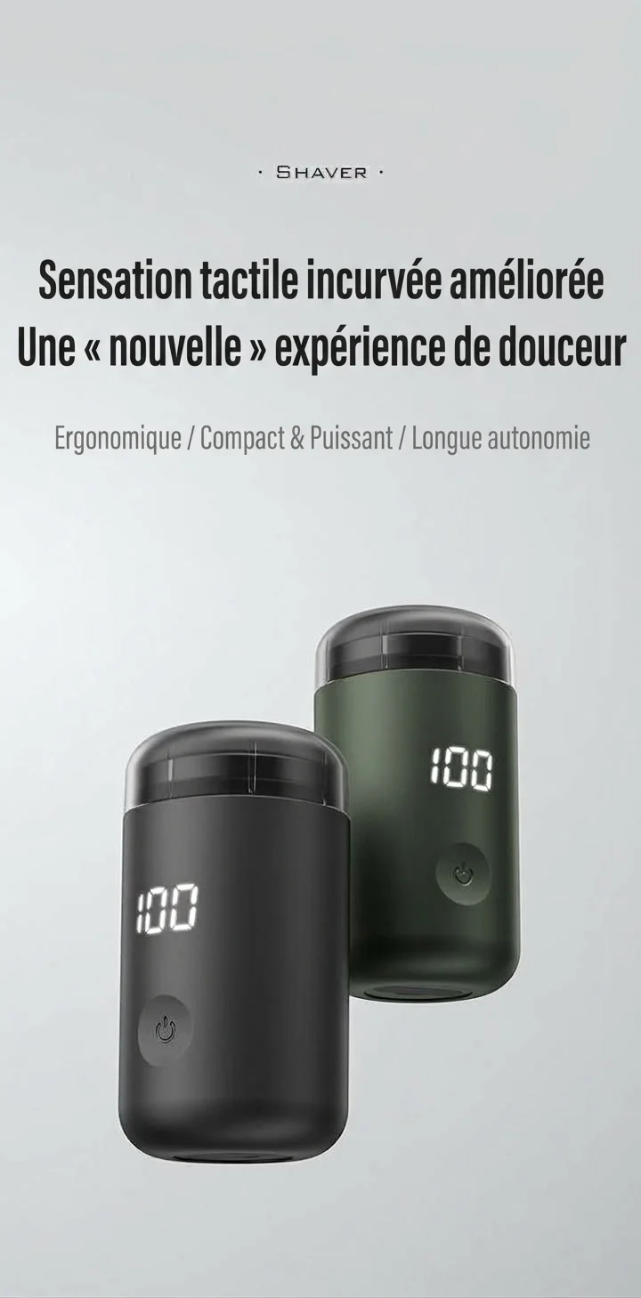 Mini rasoir électrique portable avec écran LED