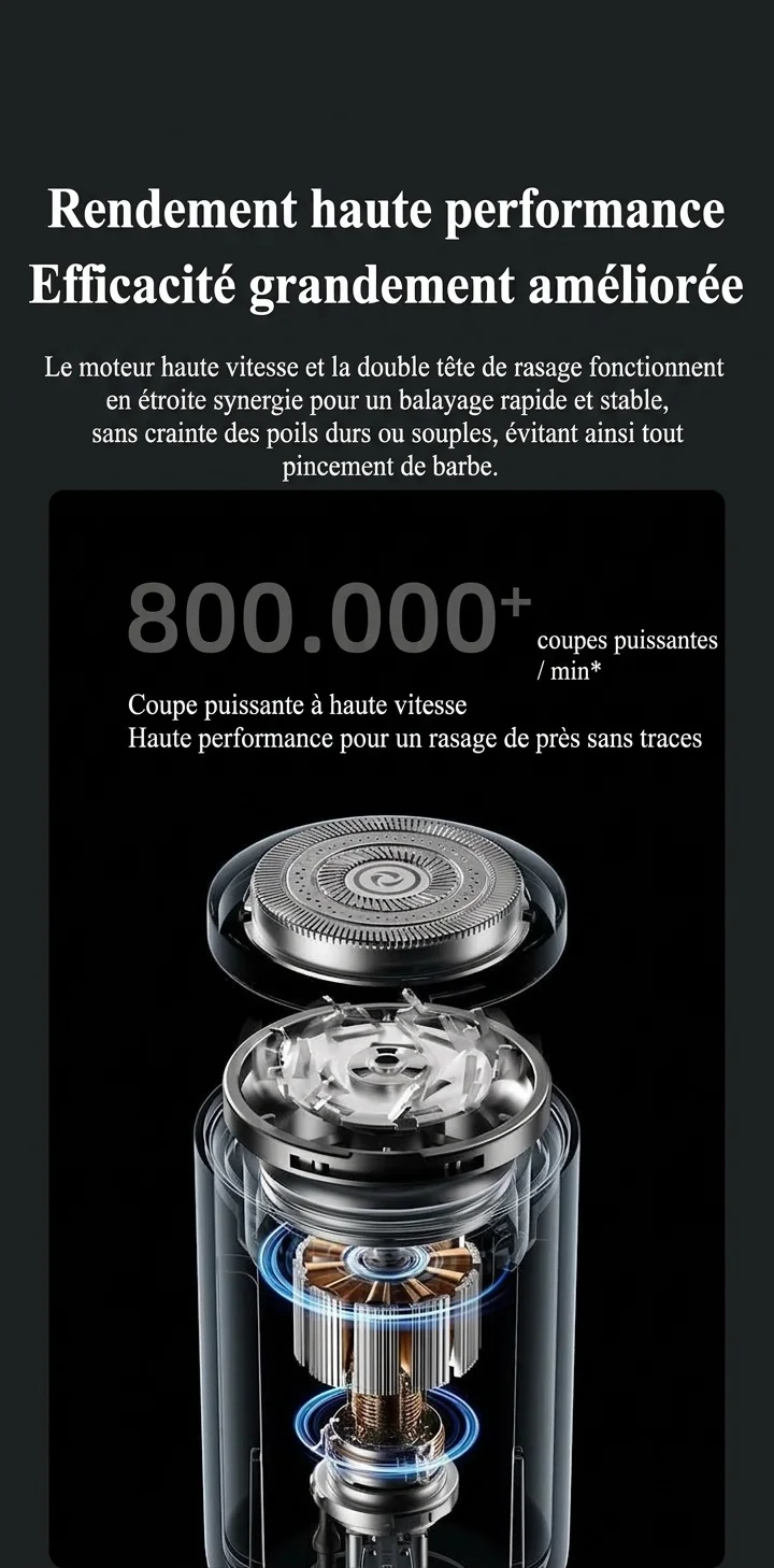 Mini rasoir électrique portable avec écran LED
