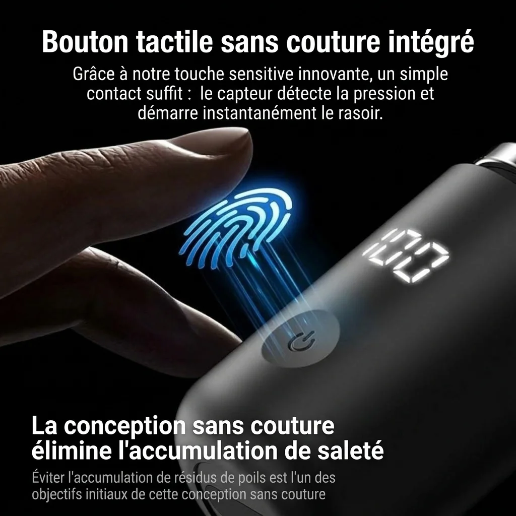 Mini rasoir électrique portable avec écran LED
