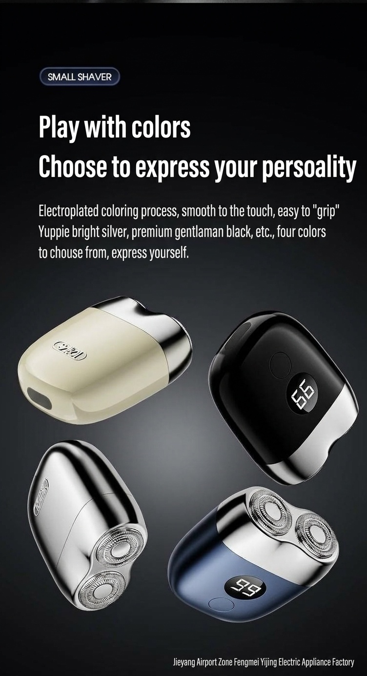 Mini Electric Shaver with LED Display & Dual Rotary Blades