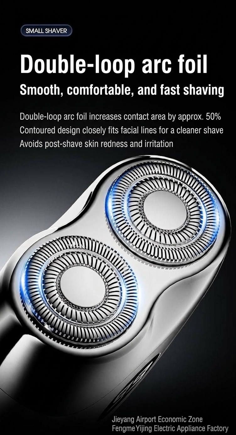 Mini Electric Shaver with LED Display & Dual Rotary Blades