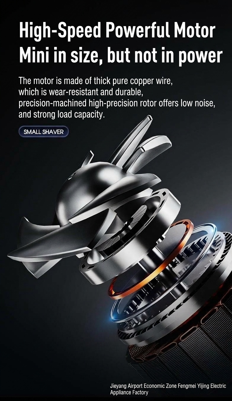 Mini Electric Shaver with LED Display & Dual Rotary Blades