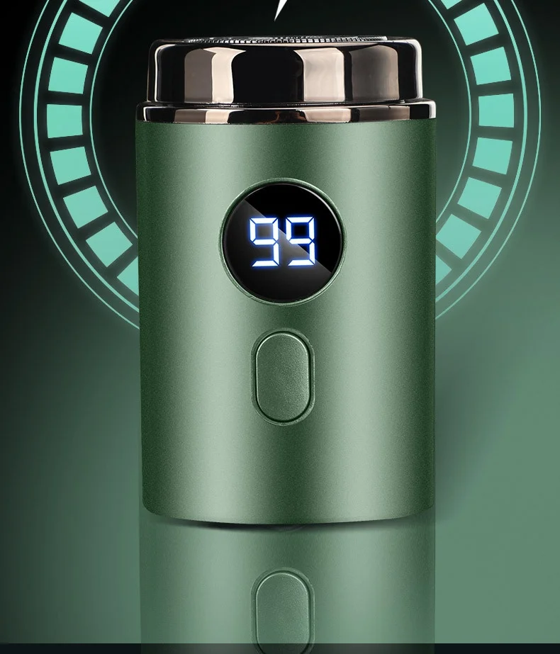 Mini rasoir électrique rotatif portable avec écran LED