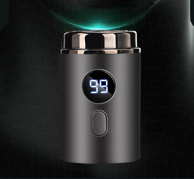 Mini rasoir électrique rotatif portable avec écran LED