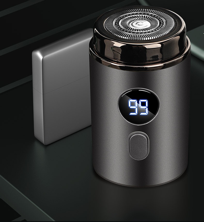 Mini rasoir électrique rotatif portable avec écran LED